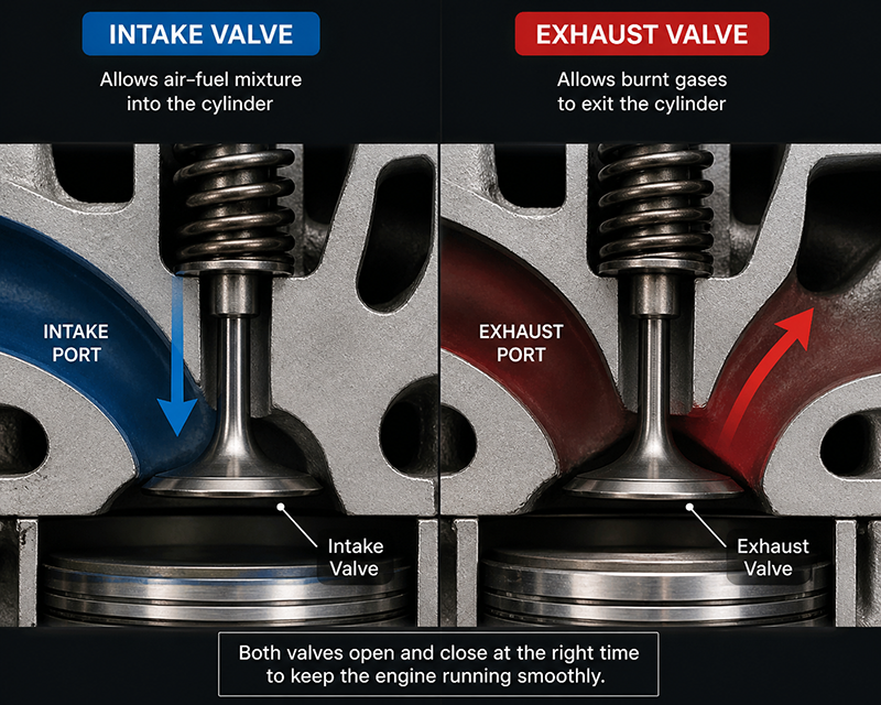 intake and exhaust valves